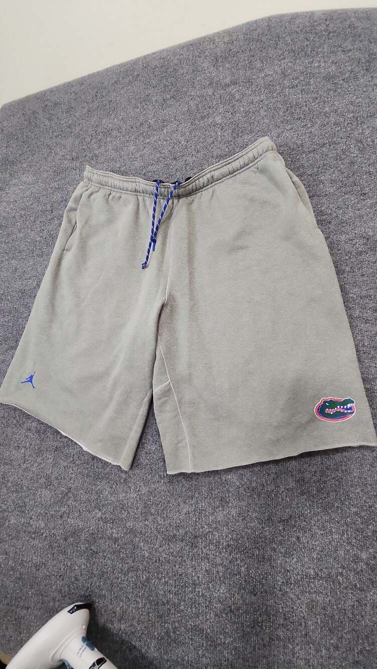 Jordan Florida Gators Grey Fleece Raw Hem Shorts Size 4XL